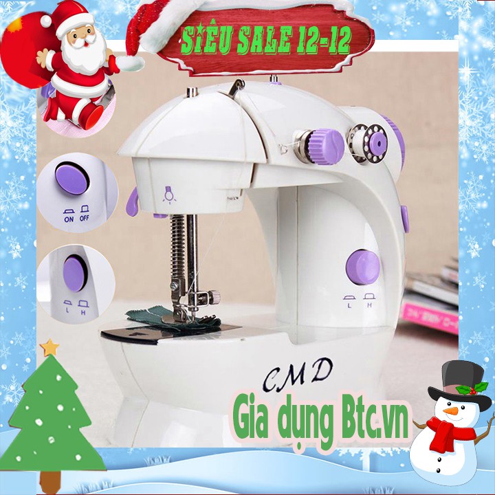 Máy khâu mini 2 chế độ nhanh chậm | Máy khâ gia đình mini hàng tốt Tặng 4 suốt chỉ, thước dây, kim may thay thế