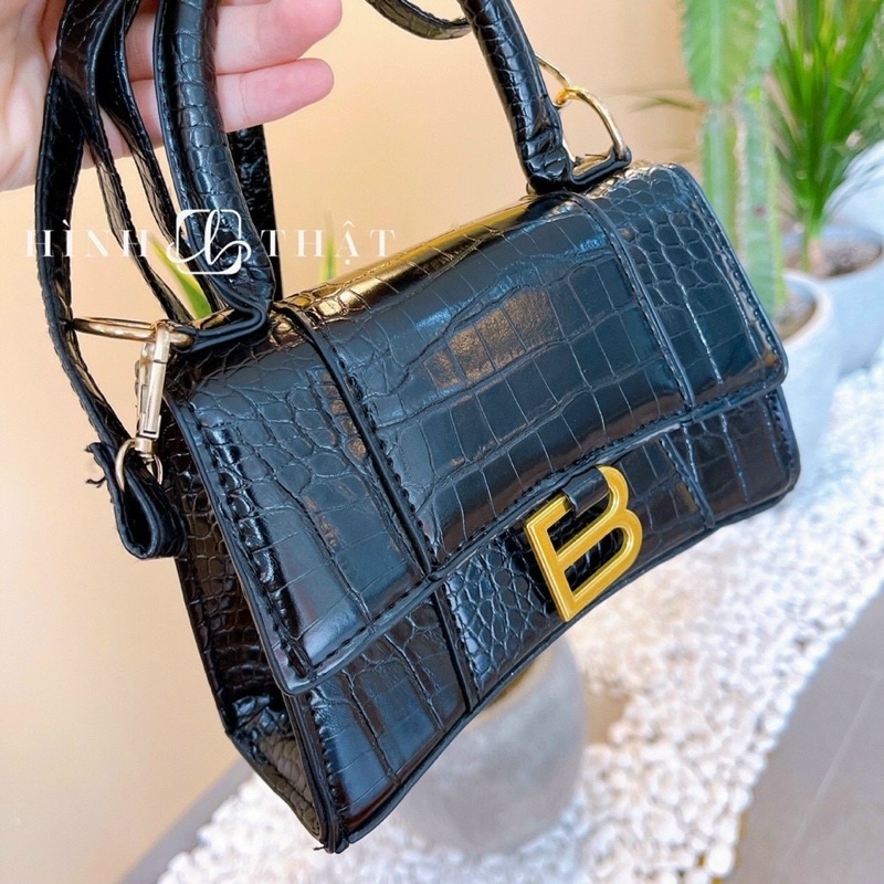 Túi Xách Nữ Túi Đeo Chéo Da Rắn Treo Chữ B Sang Chảnh Đi Chơi Đi Du Lịch
