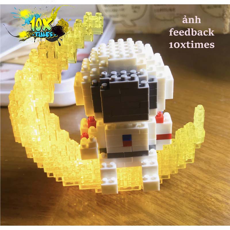 Lego 3d phi hành gia phát sáng lấp lánh dễ thương có đèn, quà tặng bạn gái, quà tặng sinh nhật 10xtimes