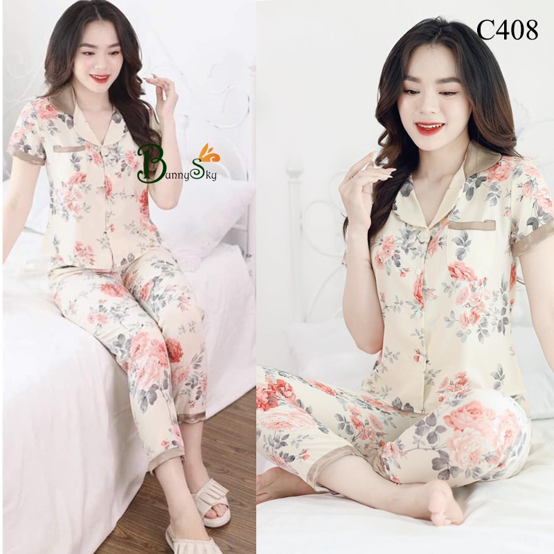 ĐỒ BỘ MẶC NHÀ CHẤT LIỆU LỤA MỀM MỊN HỌA TIẾT ĐỘC ĐÁO MÀU KHÁCH TỰ CHỌN