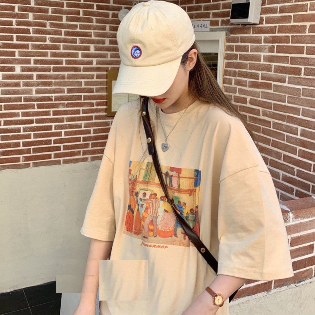 Áo thun nữ họa tiết TRANH KHIÊU VŨ - áo phông Ulzzang nữ form rộng, tay lỡ, họa tiết in SIÊU HOT