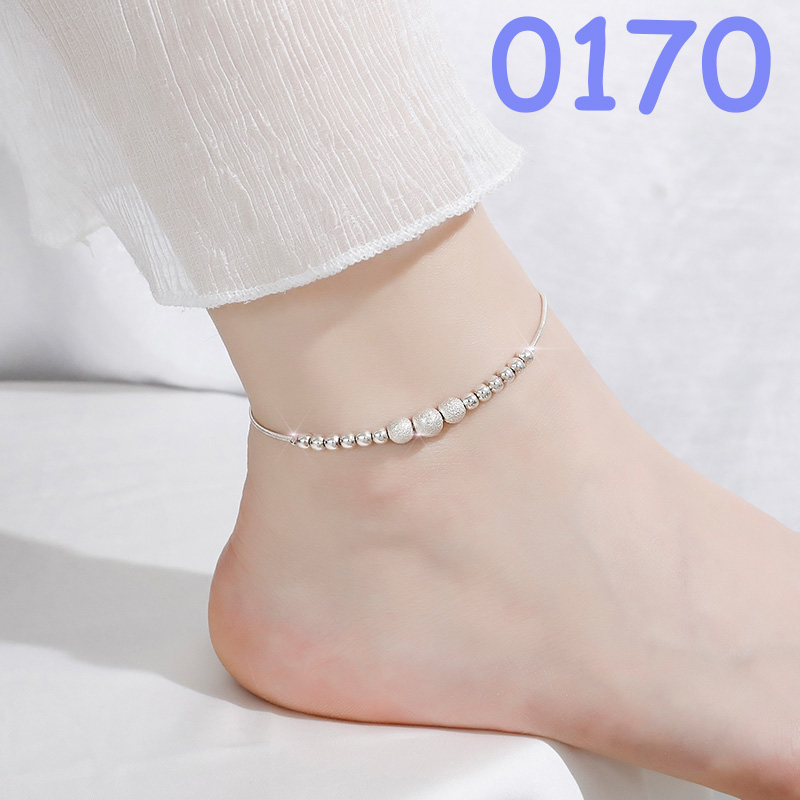 Lắc chân nữ thời trang màu bạc cho tiệc trên biển