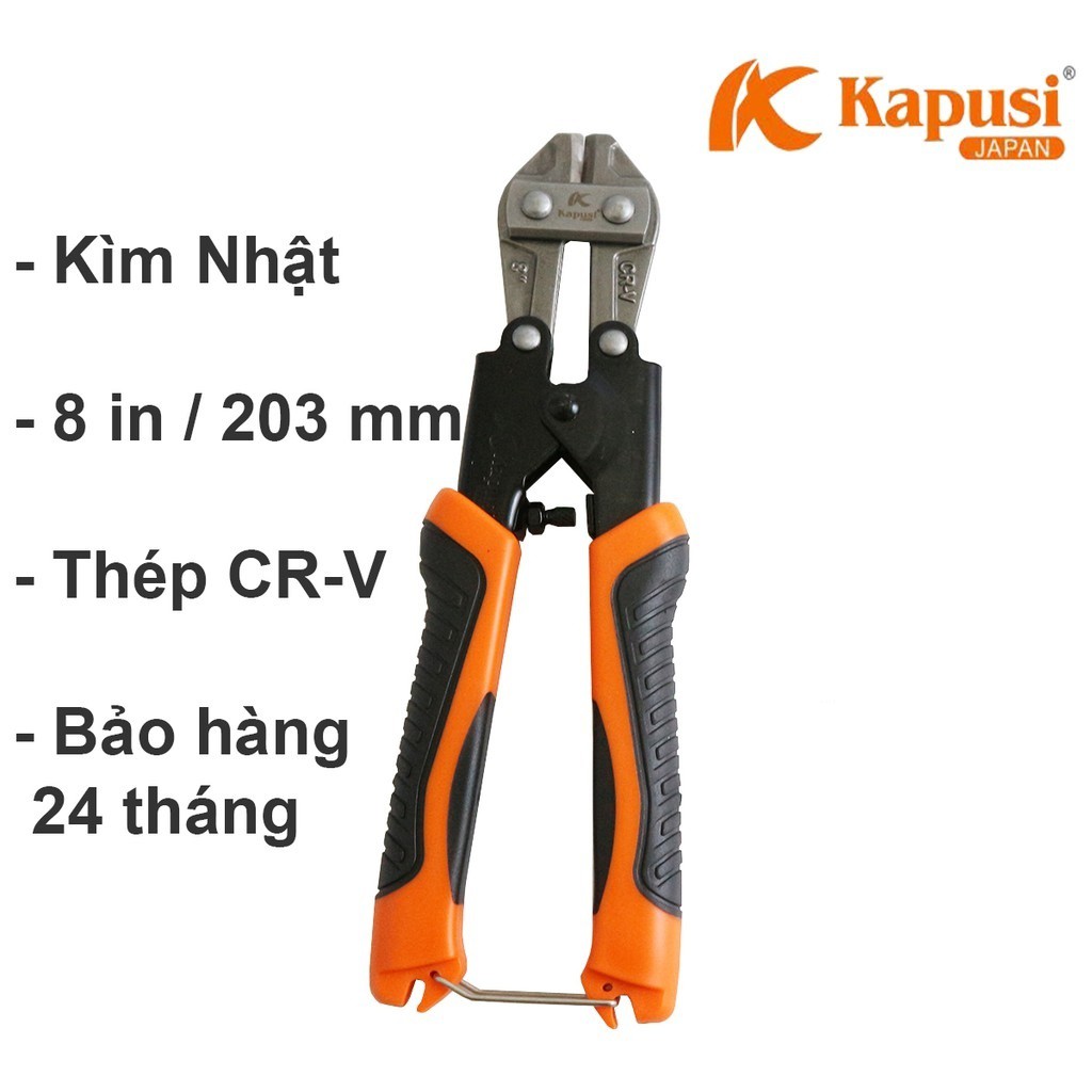 Kìm cộng lực Nhật Bản Kapusi 8 in cắt dây thép chuyên dụng - Bảo Hành 24 tháng 1 đổi 1 toàn quốc