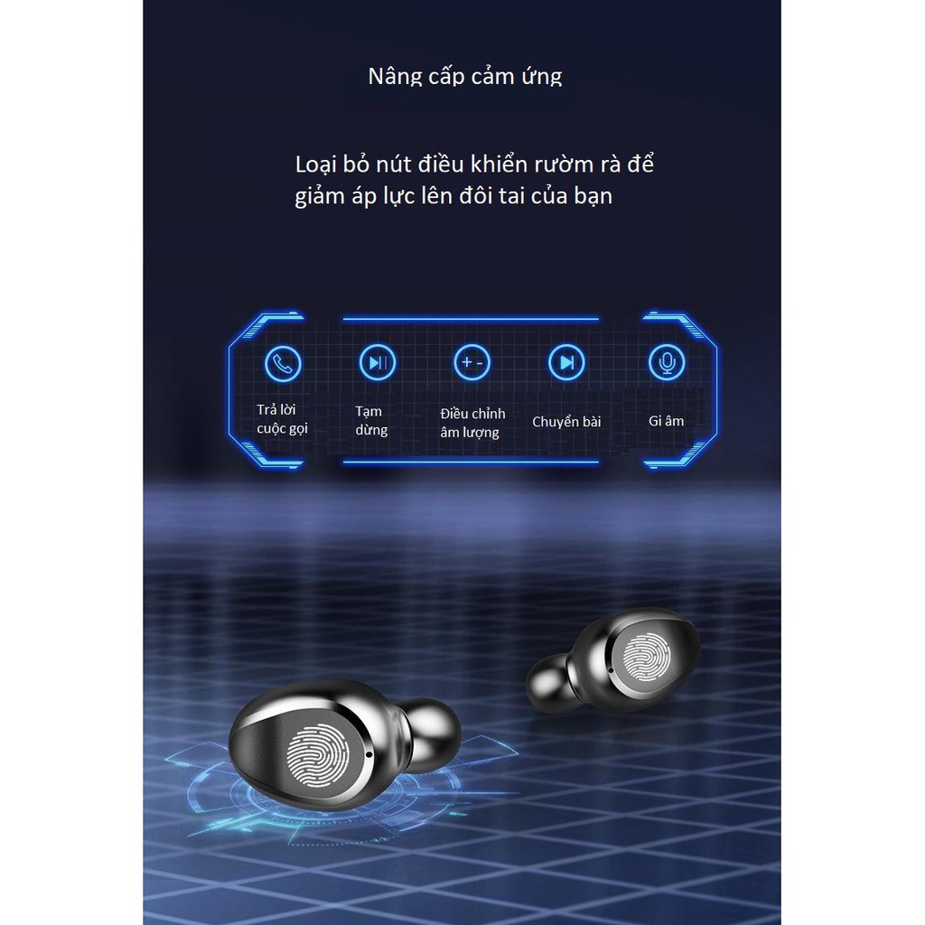 Tai nghe bluetooth Amoi F9 phiên bản quốc tế kén sạc 2000 mAh kiêm sạc dự phòng, phiên bản bluetooth 5.0 nút cảm ứng.