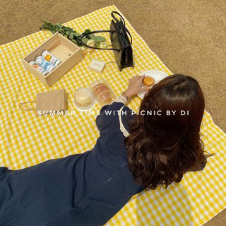 Thảm picnic caro VÀNG handmade