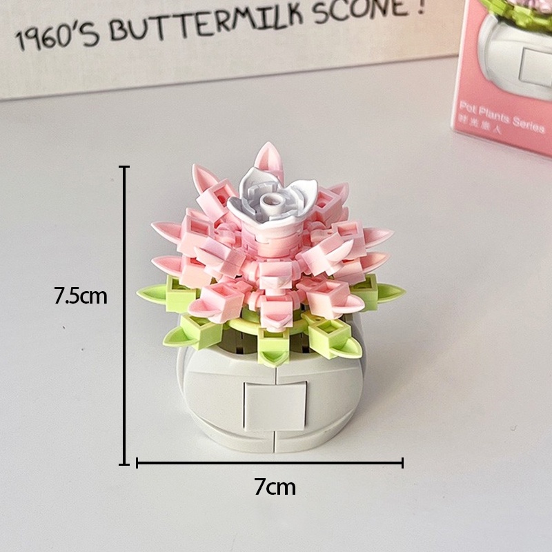 Khối Xếp Hình Bó Hoa Sáng Tạo DIY Dành Cho Trang Trí