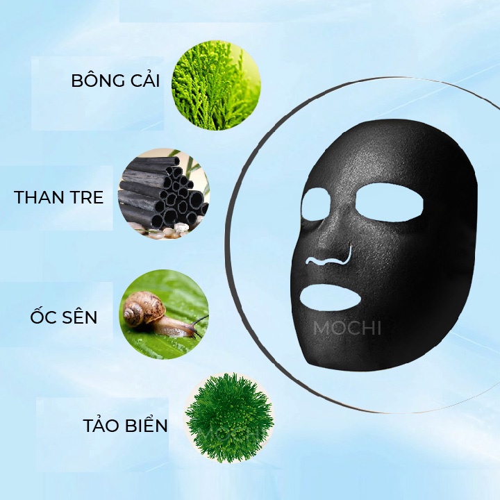 Mặt Nạ Ốc Sên Than Tre Đen Thải Độc Giảm Mụn l Dưỡng Trắng Da l Cấp Ẩm Mask Giấy Đắp Mặt Snail Bisutang MOCHI SHOP