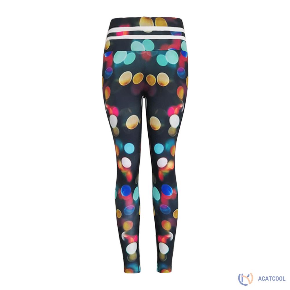 Quần legging thể thao nữ họa tiết chấm bi nhiều màu sắc (M)
