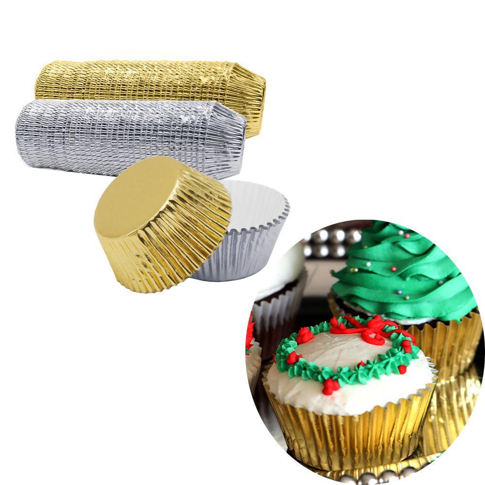 Set 1 / 100 Cốc Lá Nhôm Làm Bánh Cupcake Trang Trí Cho Nhà Bếp