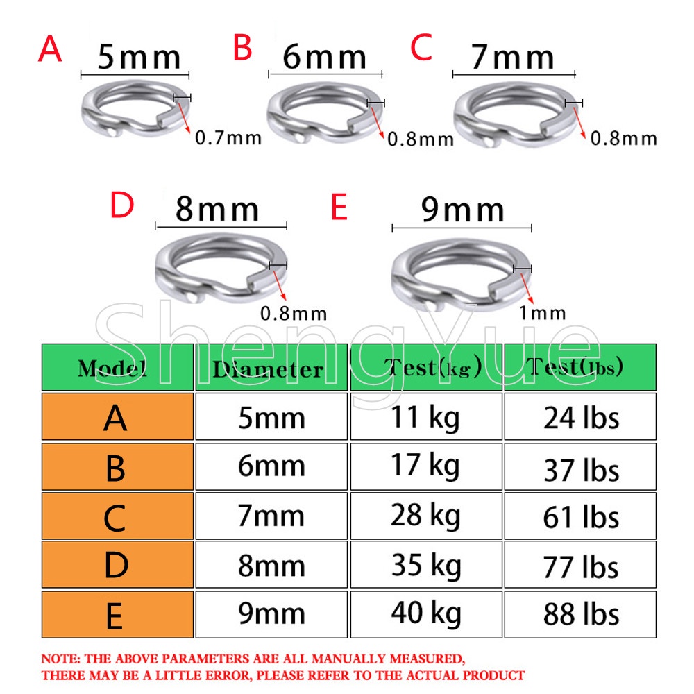 50 Vòng nối câu cá bằng thép không gỉ