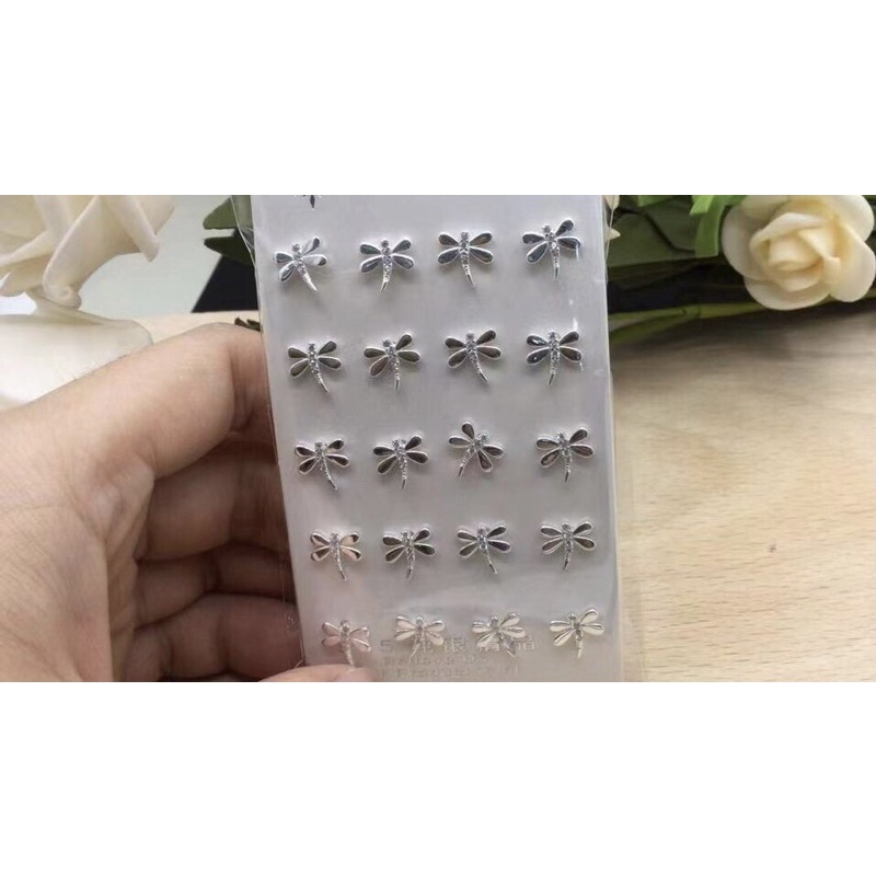 Bông tai chuồn chuồn bọ cạp sát tai bạc thật cao cấp