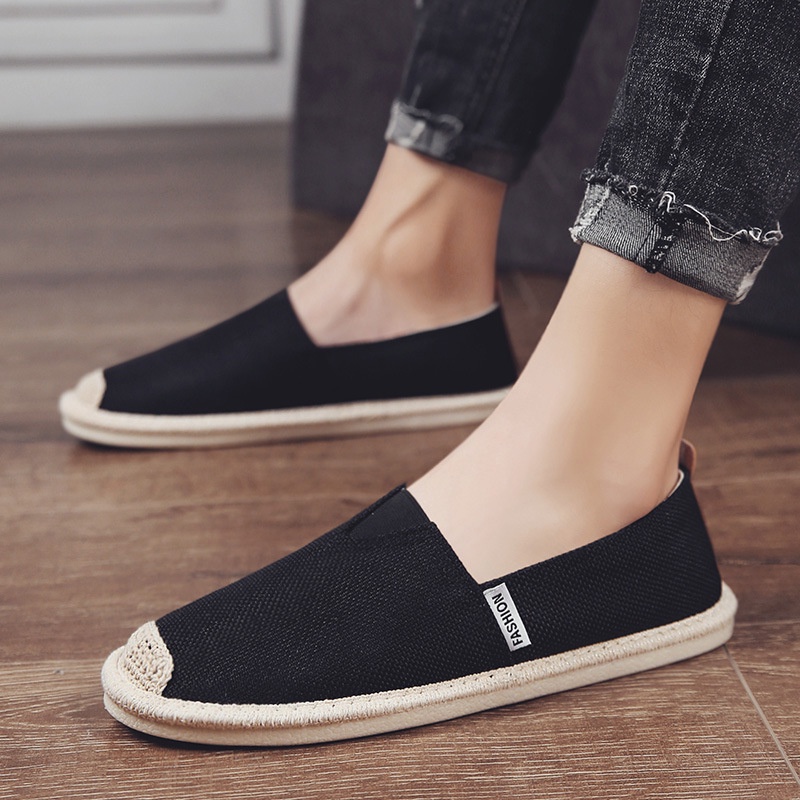 Slip on - Giày lười vải nam - Vải bố 3 màu đen, xám và trắng ngà - Mã SP 2905