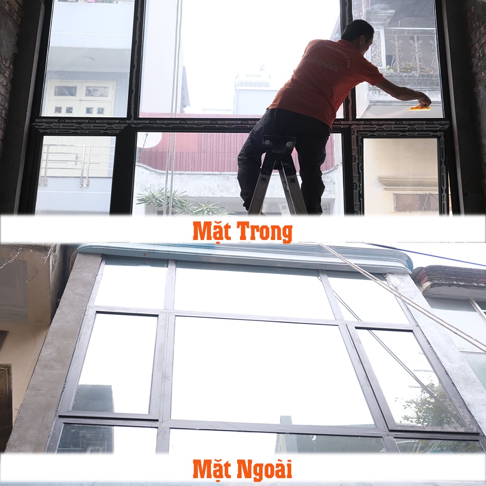 Giấy Decal Dán Kính Nhìn Một Chiều Màu Xanh Đen Phản Quang Cao Cấp