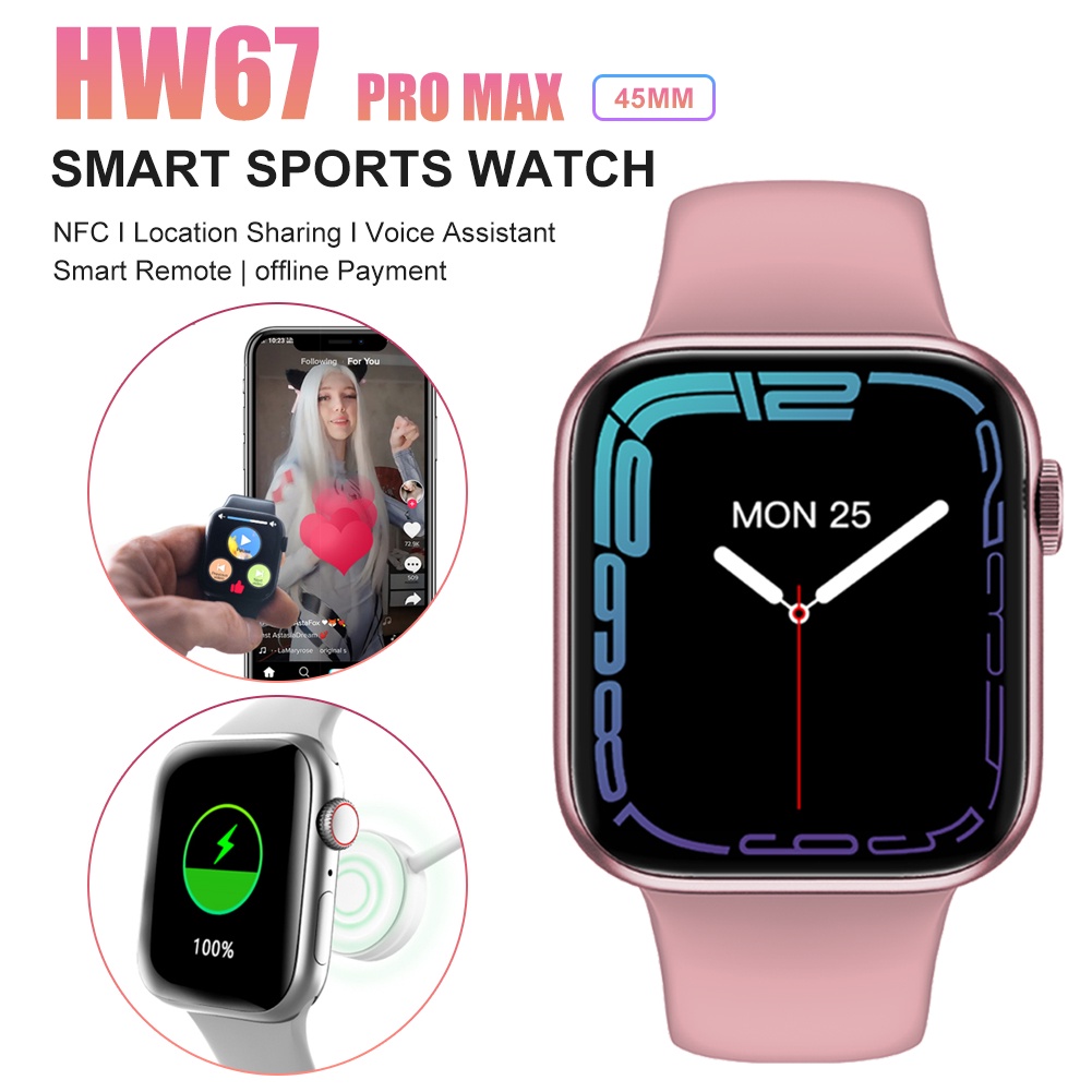 Đồng Hồ Thông Minh Smartwatch Có Nfc Hw67 Pro Max Dành Cho Nam Và Nữ Bluetooth Gọi Thoại Trợ Lý Đồng Hồ Thông Minh Abu