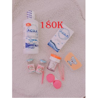Combo lens full (lens+ngâm+nhỏ mắt+khay gương+cốc rửa)
