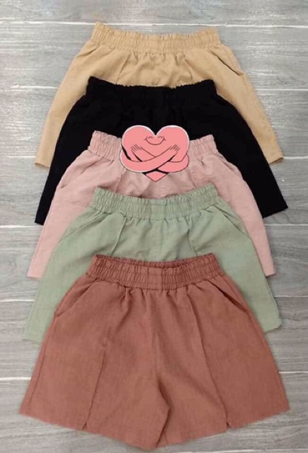 Quần đùi nữ vải đũi Thái cực mềm và mát | BigBuy360 - bigbuy360.vn