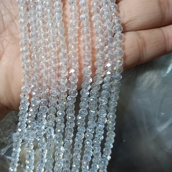 1 dây pha lê hình bánh cam size 4mm -khoảng 140 viên