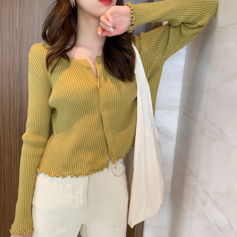 Áo Cardigan Dệt Kim Tay Dài Màu Trơn Dáng Rộng Thời Trang Hàn Dành Cho Nữ