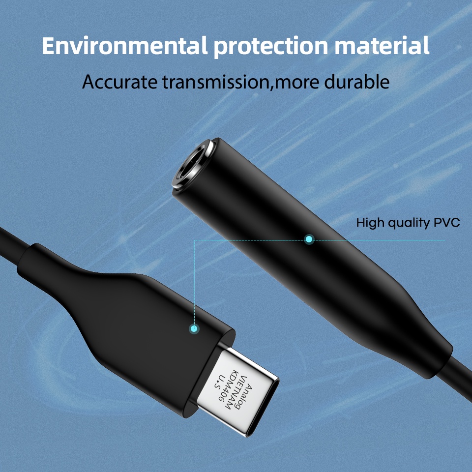 Cáp Chuyển Đổi USB Type-C sang 3.5mm -  dây cáp chuyển Jack Type sang cổng 3.5 cắm tai nghe công nghệ cao