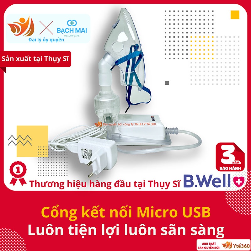 Máy khí dung xông mũi họng cầm tay b well med 120 sản xuất tại thụy sĩ bảo - ảnh sản phẩm 5