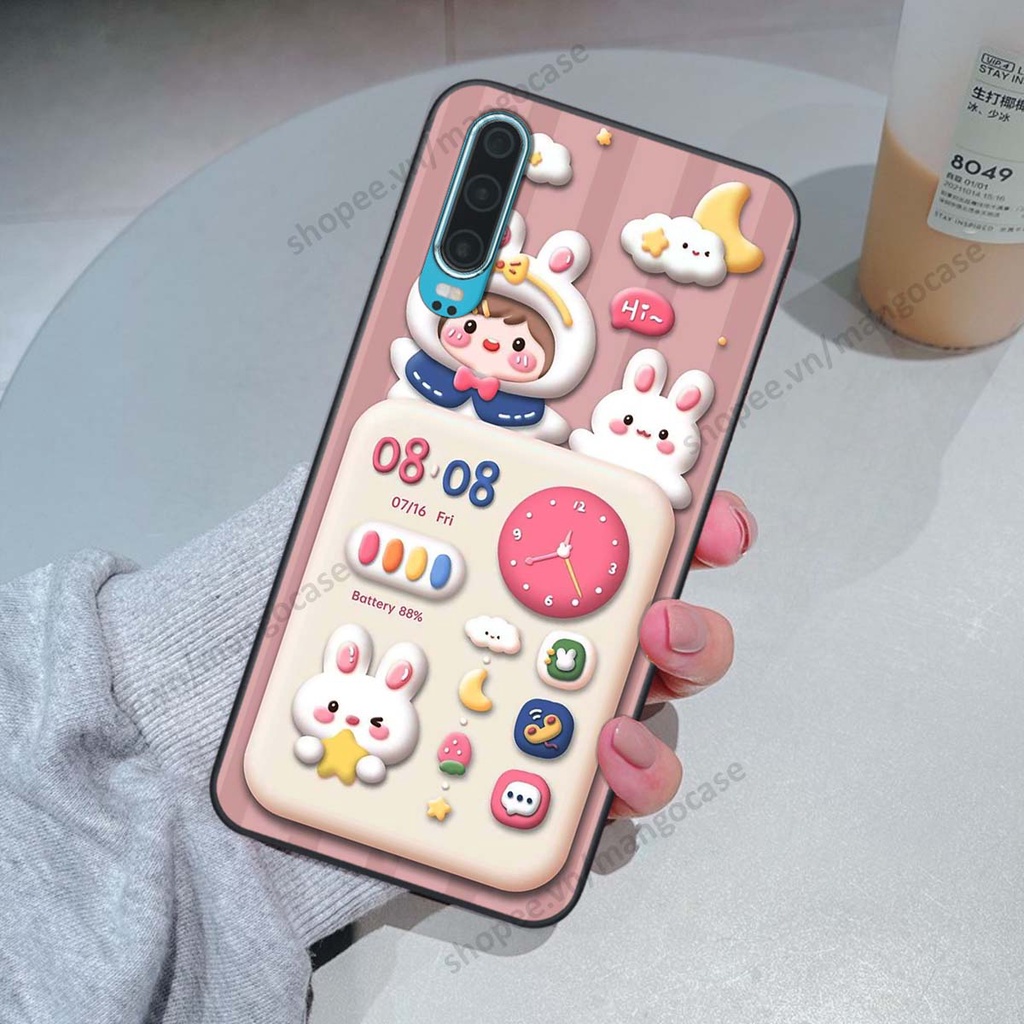 Ốp lưng Huawei P30 / P30 Pro hình gấu, thỏ, đồng hồ cute dễ thương