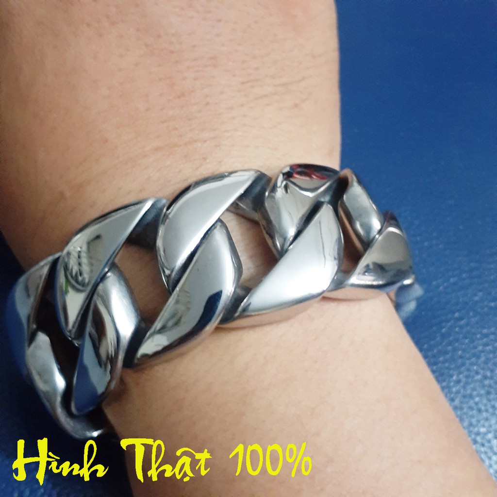 Lắc tay nam inox lặc đơn bảng to 32mm siêu ngầu - Bảo hành không đen, không gỉ - Thể hiện đẳng cấp phái mạnh