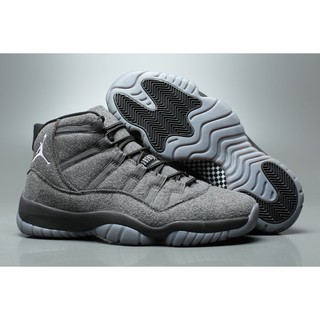 New Air Jordan 11 Gray Black Wool shoes