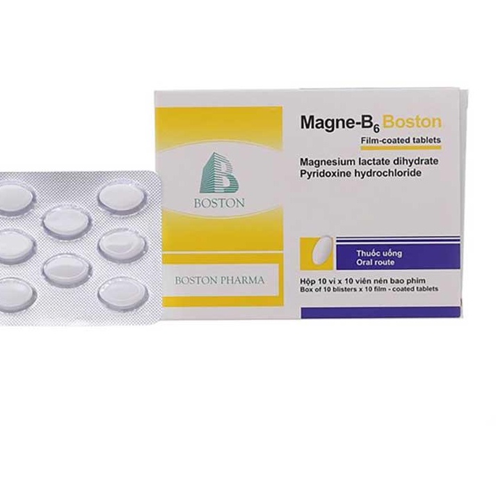 Magne- B6 Boston hỗ trợ giảm các triệu chứng căng thẳng, đau đầu, rối loạn giấc ngủ ( Hộp 100 viên)