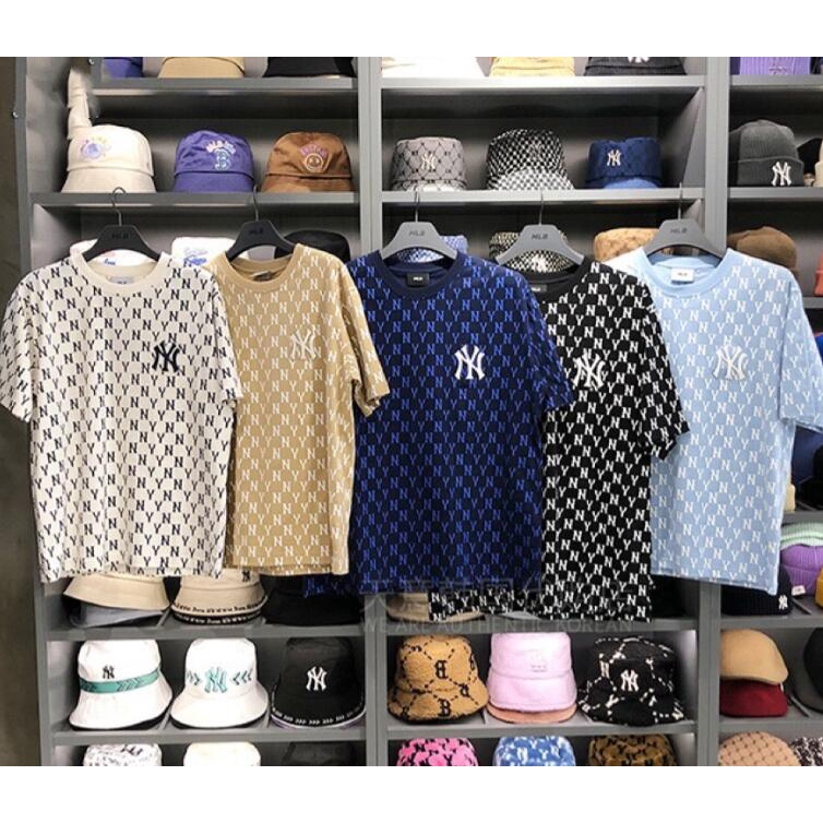 Áo Thun Tay Ngắn Thêu Chữ Thời Trang Cho Cặp Đôi mlb Áo Thun 5#