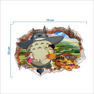 Miếng Dán Tường Trang Trí Hoạt Hình Hàng Xóm Của Tôi Là Totoro 3D , Dễ Chùi Rửa