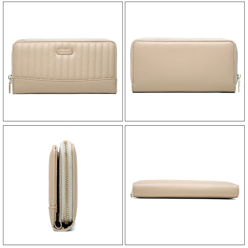 Ví dài phối khóa kéo thời trang dành cho bạn nữ