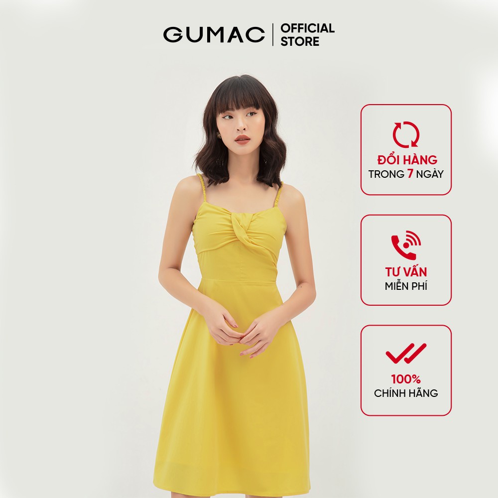 [Mã MABR07062 giảm 8% tối đa 50K đơn từ 249K] Đầm nữ hai dây GUMAC xếp ngực quyến rũ, dáng ôm body đủ màu đủ size DB311 | BigBuy360 - bigbuy360.vn