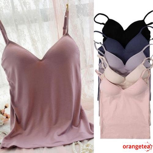 Áo Tank Top Hai Dây Cổ Chữ V Có Mút Đệm Quyến Rũ Dành Cho Nữ