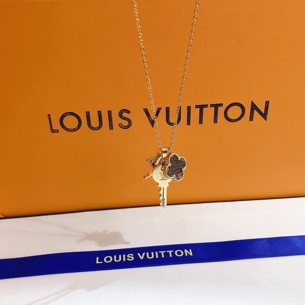 LOUIS VUITTON Vòng cổ Mặt Chữ LV LV Đơn Giản Thời Trang Phong Cách Hàn Quốc
