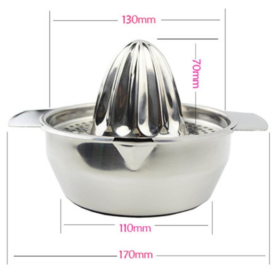 Dụng cụ vắt cam kiêm dụng cụ ép hoa quả chất liệu Inox dễ dàng tháo lắp và vệ sinh