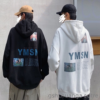 Áo Hoodie Nhung Dày Dáng Rộng In Hình Anime Thời Trang Thu Đông Cho Nam