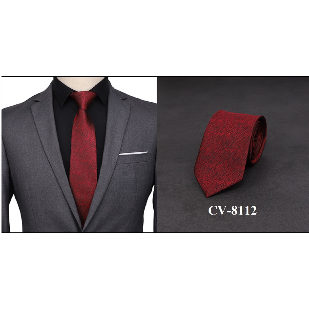 Cravat Nam bản lớn 8cm phù hợp phong cách công sở, thanh lịch, cà vạt nam màu đỏ thời trang - CV-8112