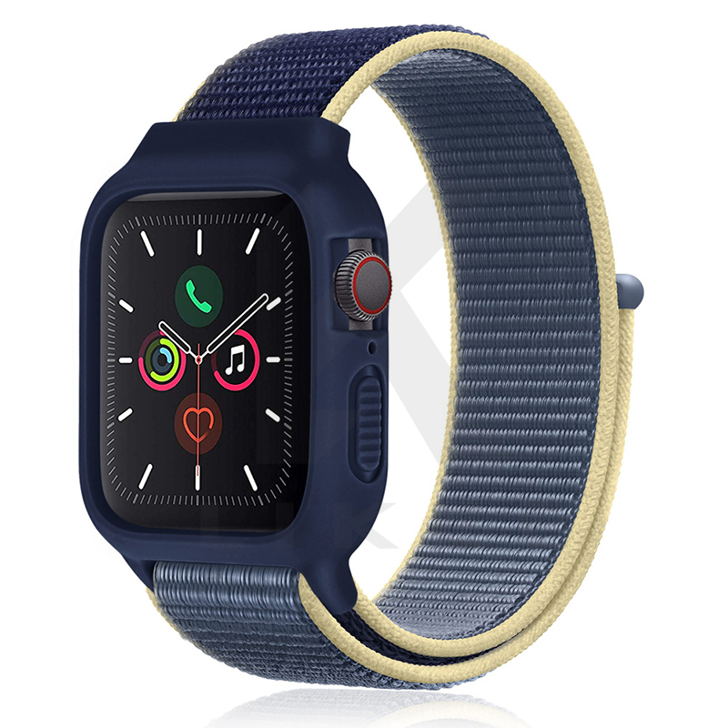 Hộp đựng đ/hồ 2 trong 1 Dây đeo nylon mềm cho đ/hồ táo ốp Dây đeo iWatch Band 38mm 40mm 42mm 44mm 24mm 22mm 20mm 18mm
