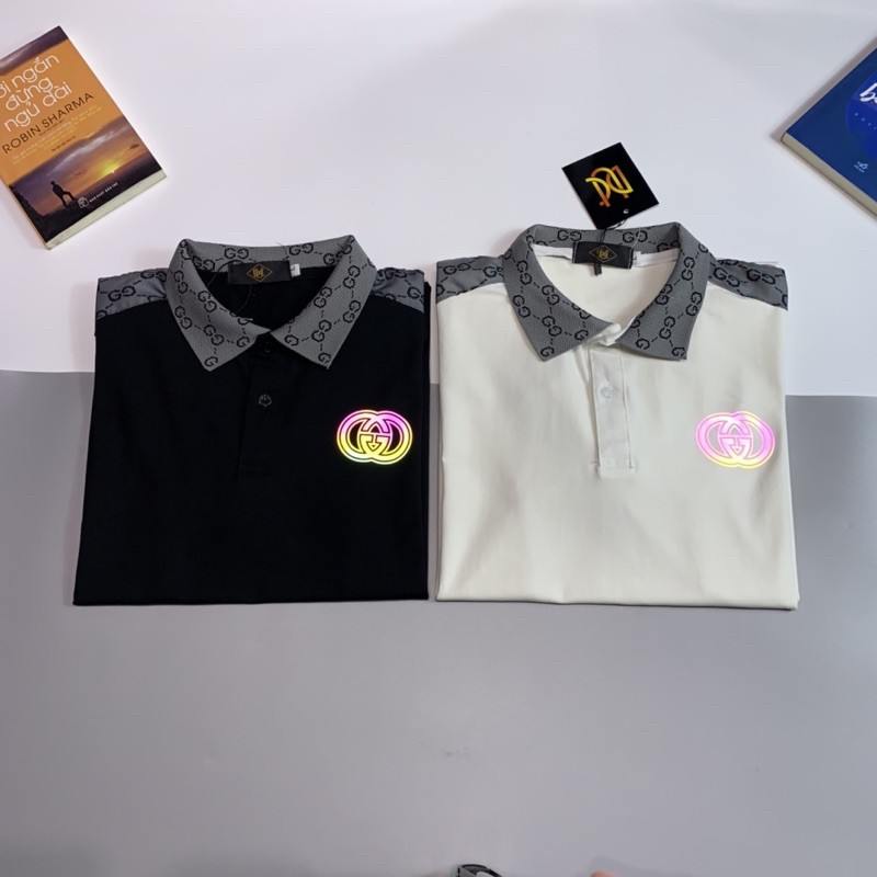 Áo thun nam cổ trụ_áo thun nam cổ bẻ thêu logo(chất liệu cotton 109% vải dày co dãn 4 chiều) | BigBuy360 - bigbuy360.vn