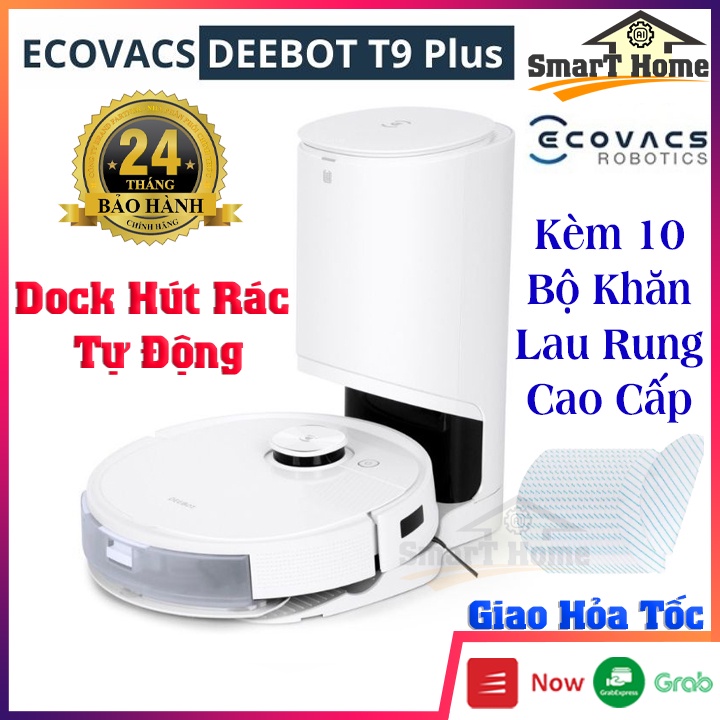 Robot Hút Bụi Lau Nhà Ecovacs T9 Plus - Robot Lau Nhà , Xả Rác Tự Động Ecovacs Deboot T9 Plus Bản Quốc Tế - BH 24 Tháng