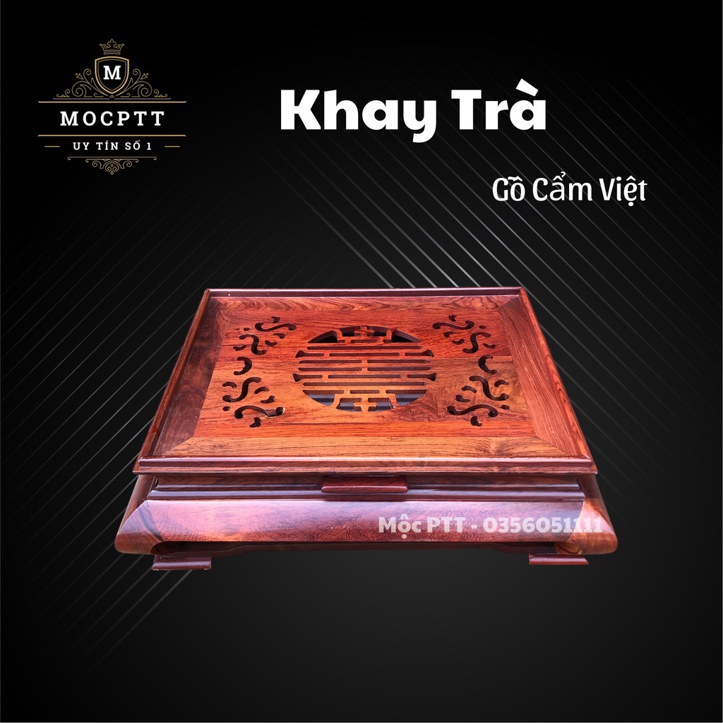 Khay Trà Gỗ Hương , Gỗ Cẩm mẫu Trơn VIP trang trí phòng khách phòng làm việc , đồ dùng để ấm chén , uống trà