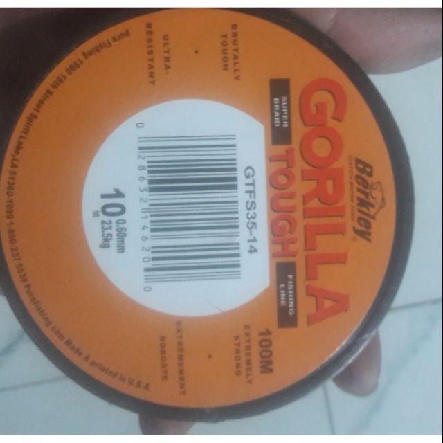 Dây cước Gorilla Berkiey 60lb 100mét