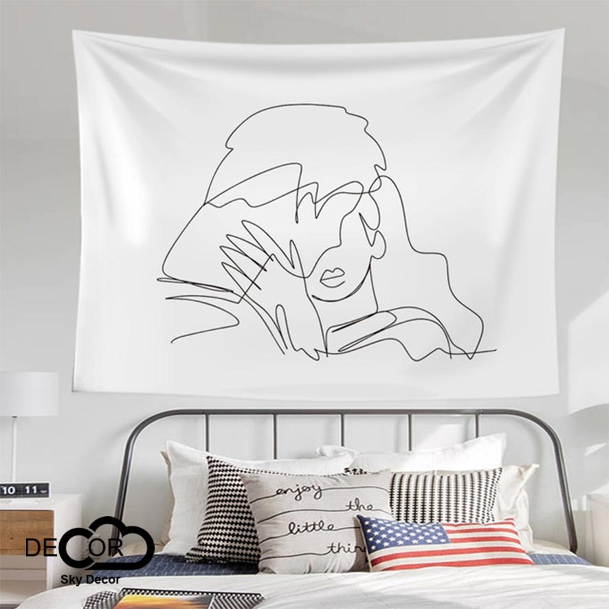 Vải treo tường FREESHIP Trang trí phòng ngủ dễ thương, chilling, treo tường nhà, cửa hàng xinh xắn - SkyDecor