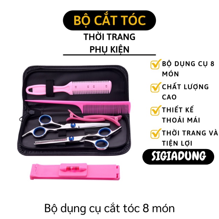 [SGD] Bộ Kéo Cắt Tóc - Bộ Phụ Kiện 8 Món Cắt Tóc Chuyên Nghiệp Tại Nhà, Chống Gỉ 8283