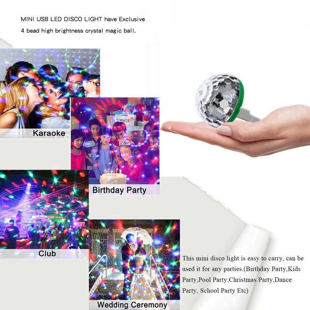 Đèn disco mini gắn các thiết bị cổng Type-C / Android V8 / iPhone dùng cho các bữa tiệc gia đình