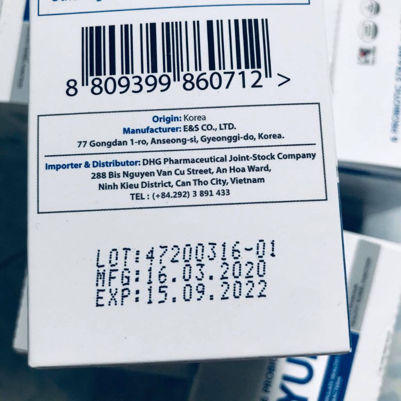 Yun Pro men vi sinh 6 chủng HÀN QUỐC