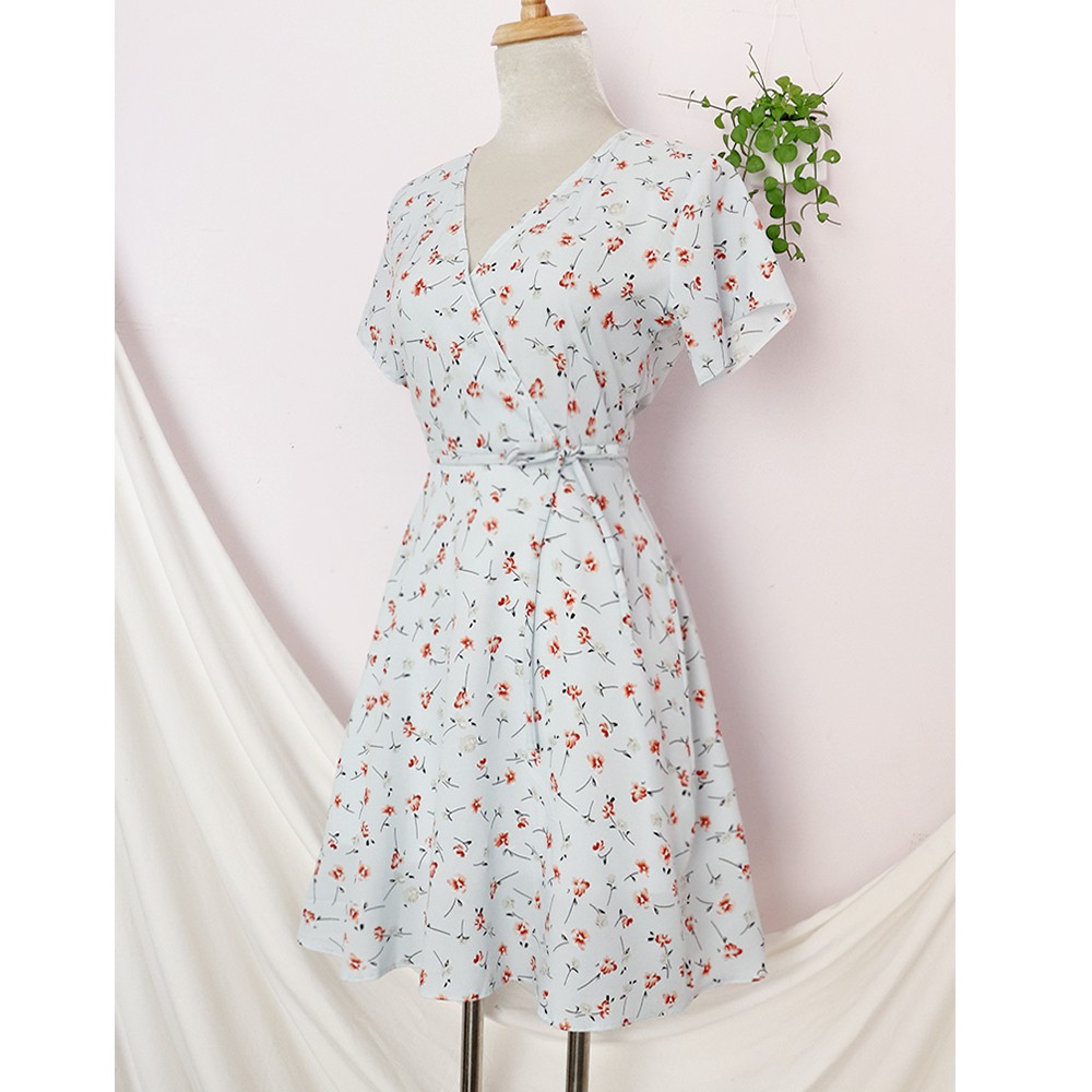 Đầm váy nữ hoa nhí, dáng xoè cổ chữ V xinh xắn, dễ thương RD045 | BigBuy360 - bigbuy360.vn