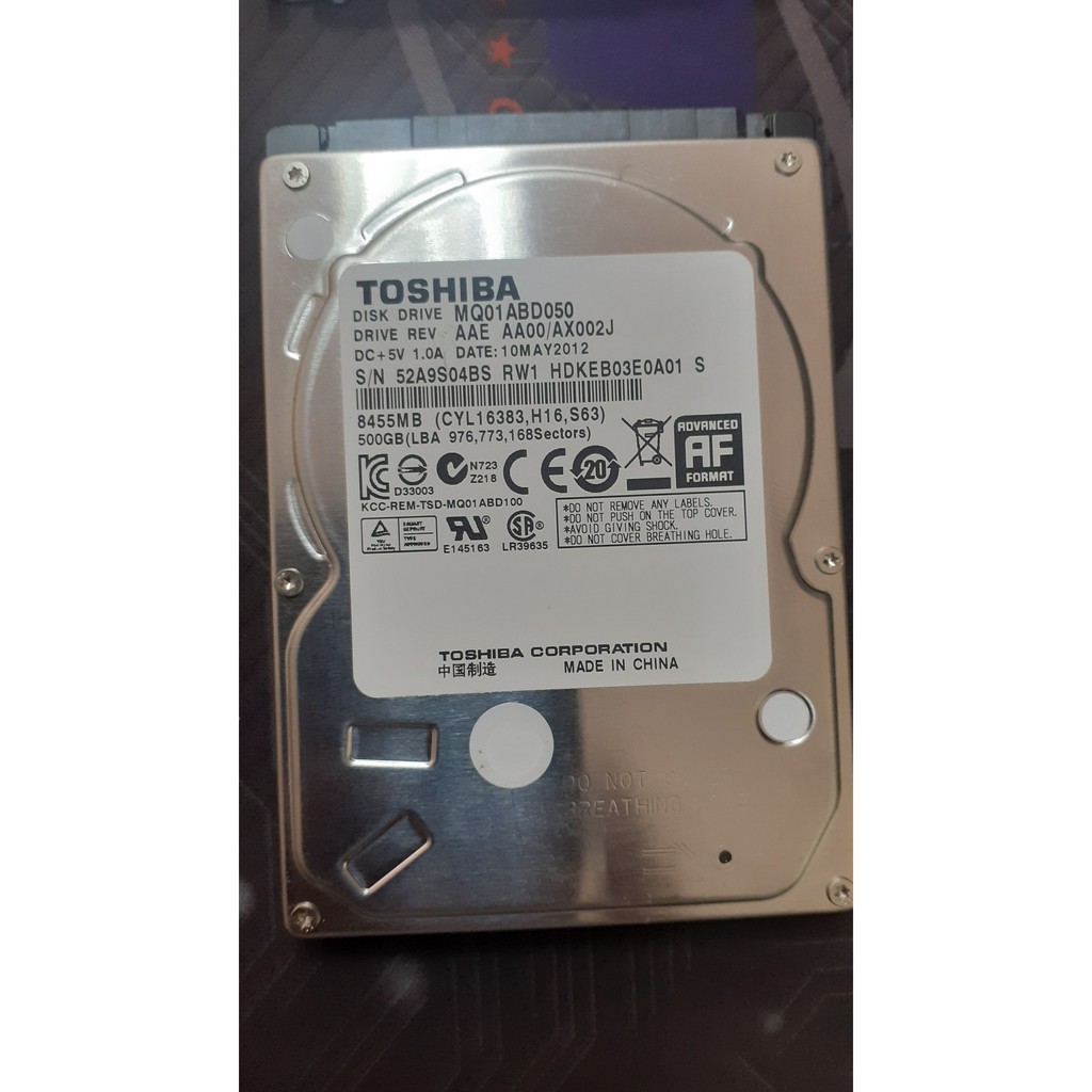 Ổ cứng laptop HDD 500gb tốc độ 7200vòng/phút - hàng tháo máy công nghiệp