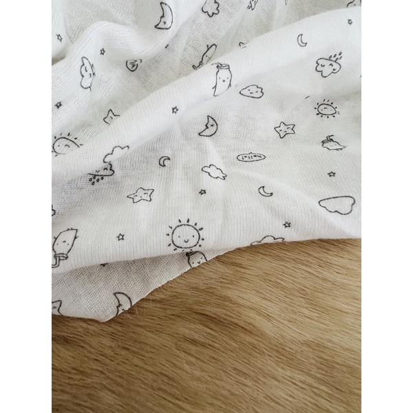 Vải thun cotton borip sơ sinh hoạ tiết nhí