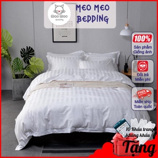 Bộ chăn ga gối cotton 3f mềm mịn chuyên dùng cho khách sạn, bộ chăn ga gối khách sạn